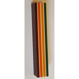 Akrylemne stripet brun,orange,gul,grønn